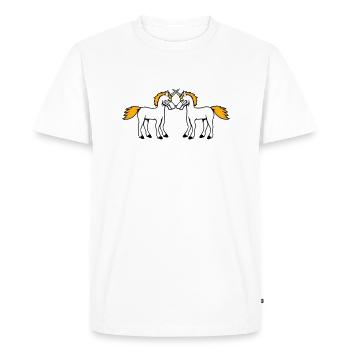 2 Unicorns Fight Evil Angry Attack Duel Team - Men's Premium Organic T-Shirt - white - Front - Nico (187cm)