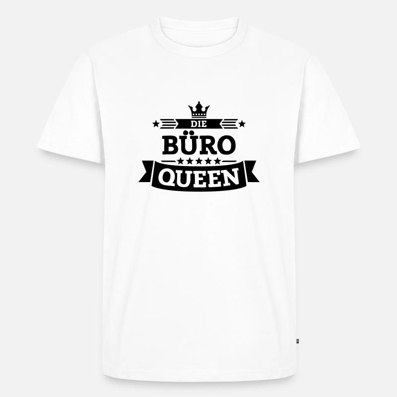 Die Büro-Queen - Männer Premium Bio T-Shirt - Weiß