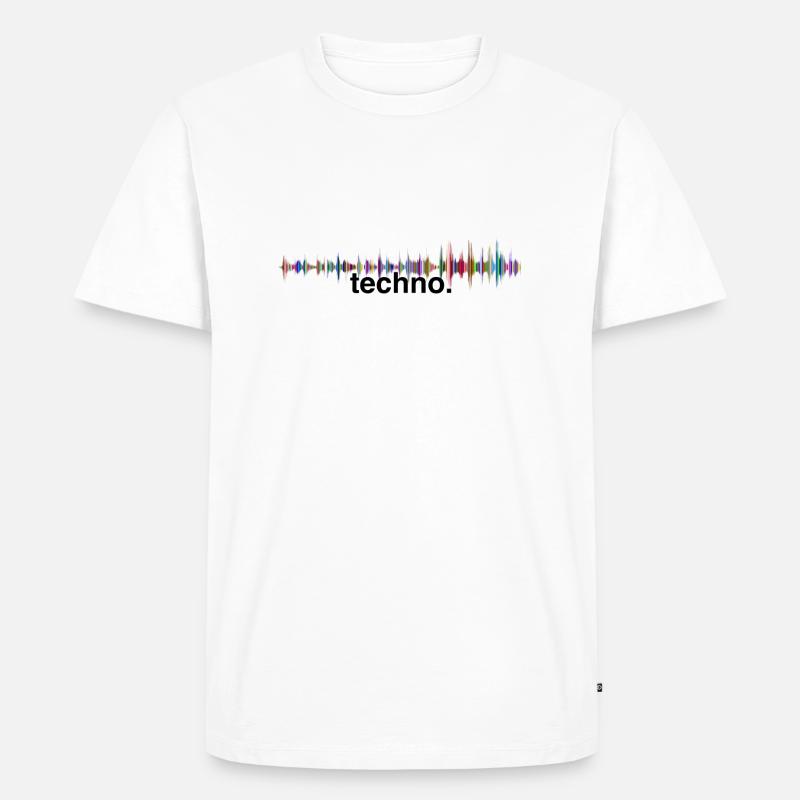 techno - Männer Premium Bio T-Shirt - Weiß