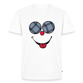petanque ball smiley smile tongue2 - Men's Premium Organic T-Shirt - white - Front - Nico (187cm)