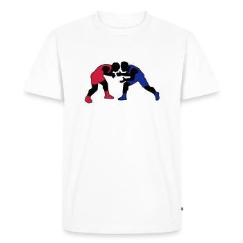dessin sport lutte lutteur wrestling - T-shirt Premium bio Homme - blanc - Devant - Nico (187cm)