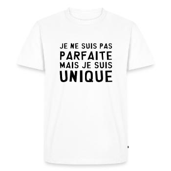 Parfaite / Unique / Bébé / Naissance / Bebe / Cool - T-shirt Premium bio Homme - blanc - Devant - Nico (187cm)