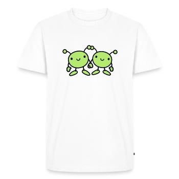in love alien couple 2 - Men's Premium Organic T-Shirt - white - Front - Nico (187cm)