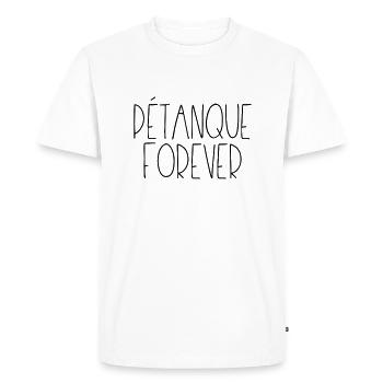 Pétanque Forever - T-shirt Premium bio Homme - blanc - Devant - Nico (187cm)