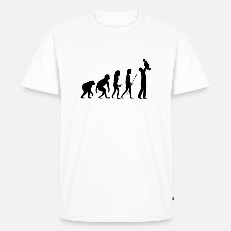 Evolution zum Vater - Männer Premium Bio T-Shirt - Weiß