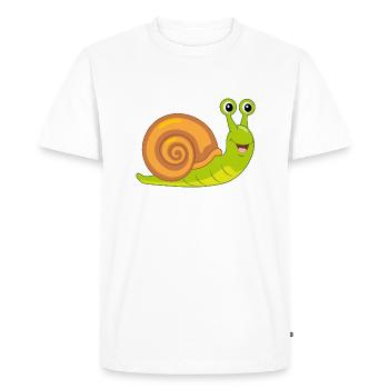 Funny smiling snail - Men's Premium Organic T-Shirt - white - Front - Nico (187cm)