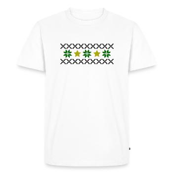 Norway Pattern - Men's Premium Organic T-Shirt - white - Front - Nico (187cm)