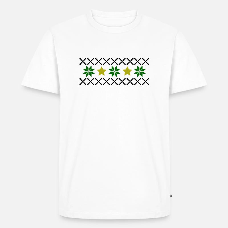 Norwegen Muster - Männer Premium Bio T-Shirt - Weiß