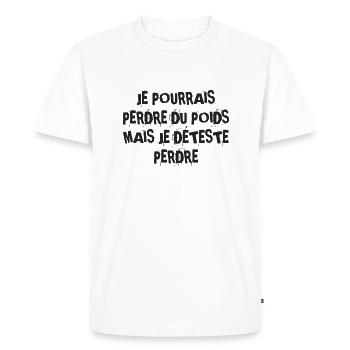 Régime - T-shirt Premium bio Homme - blanc - Devant - Nico (187cm)