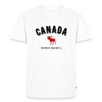 Canada north america - T-shirt Premium bio Homme - blanc - Devant - Nico (187cm)