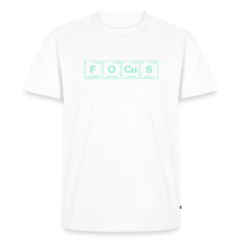 Funny sayings: The Elements of Success - FOCUS - Men's Premium Organic T-Shirt - white - Front - Nico (187cm)