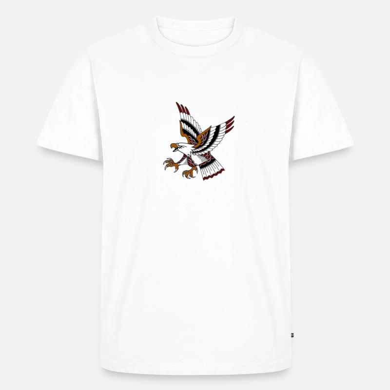 Old school eagle - Männer Premium Bio T-Shirt - Weiß