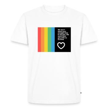 Gay pride - T-shirt Premium bio Homme - blanc - Devant - Nico (187cm)