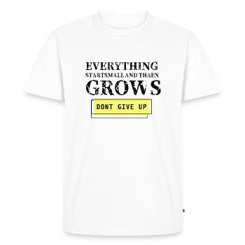 Conception écrite motivationnelle en anglais - T-shirt Premium bio Homme - blanc - Devant - Nico (187cm)