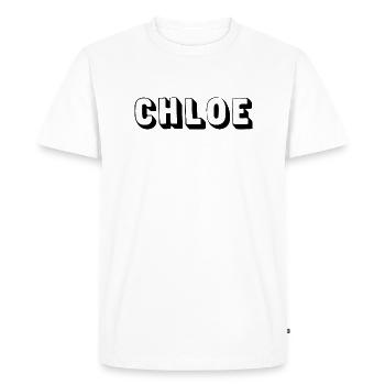Name - Chloe - Men's Premium Organic T-Shirt - white - Front - Nico (187cm)