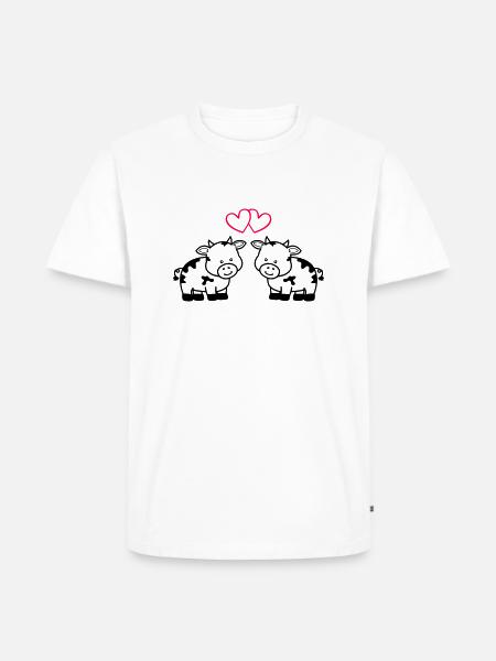 cows in love - Männer Premium Bio T-Shirt - Weiß