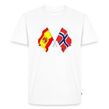 Flag of Spain, Norway - Men's Premium Organic T-Shirt - white - Front - Nico (187cm)