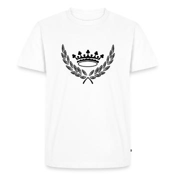 Couronne en couronne de laurier Logo King - T-shirt Premium bio Homme - blanc - Devant - Nico (187cm)