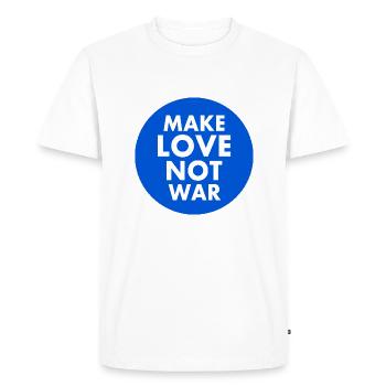 Make love not war - T-shirt Premium bio Homme - blanc - Devant - Nico (187cm)
