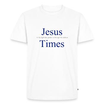 Jésus, la lumière qui nous guide dans les ténèbres - T-shirt Premium bio Homme - blanc - Devant - Nico (187cm)