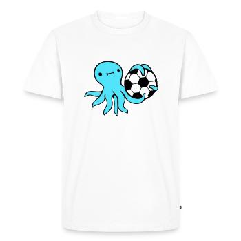 pieuvre jouant au football ballon tenant gardien de but sports - T-shirt Premium bio Homme - blanc - Devant - Nico (187cm)