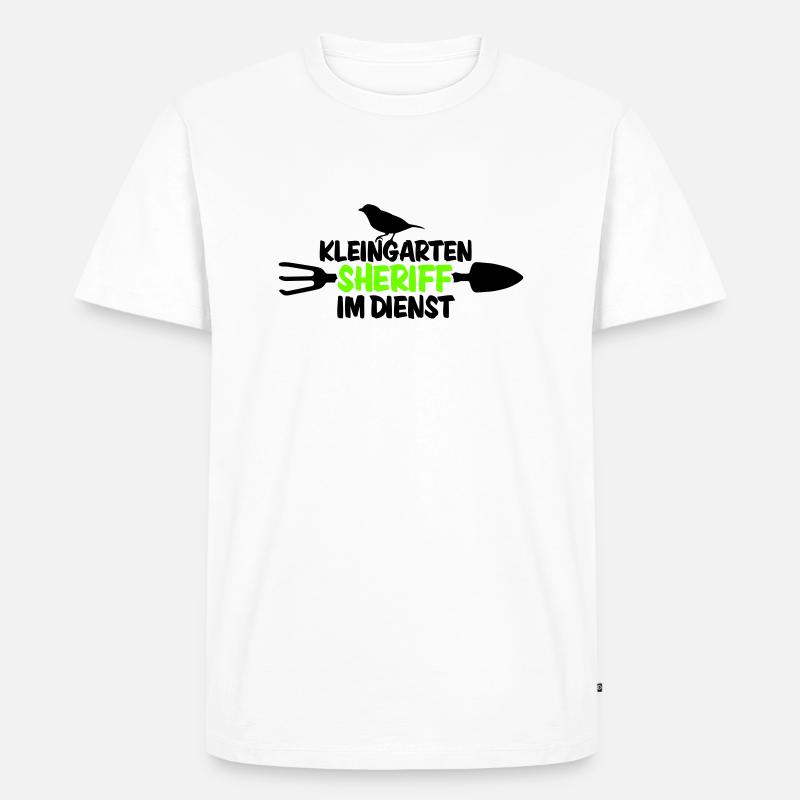 Sheriff Kleingarten Chef Garten - Männer Premium Bio T-Shirt - Weiß