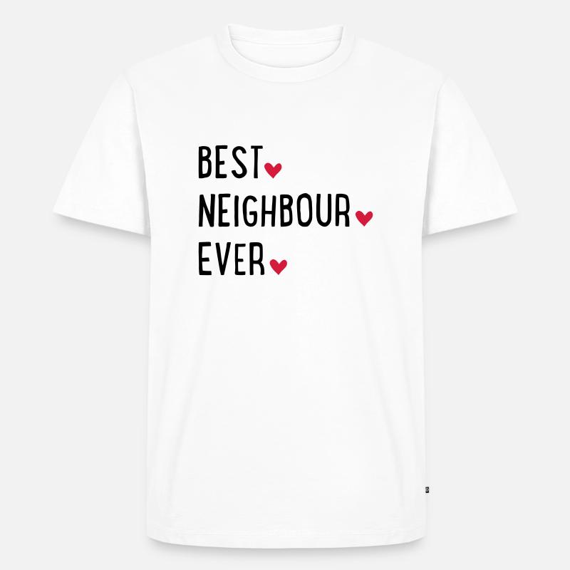 Bester Nachbar - Männer Premium Bio T-Shirt - Weiß