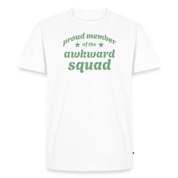 Fier membre de l’équipe maladroite en vert - T-shirt Premium bio Homme - blanc - Devant - Nico (187cm)