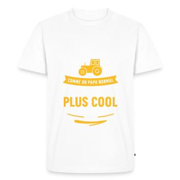Papa agriculteur – plus cool qu’un papa normal - T-shirt Premium bio Homme - blanc - Devant - Nico (187cm)