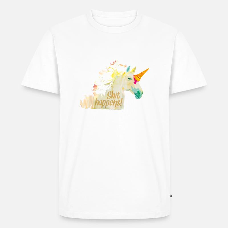 Shit-happens! - Männer Premium Bio T-Shirt - Weiß