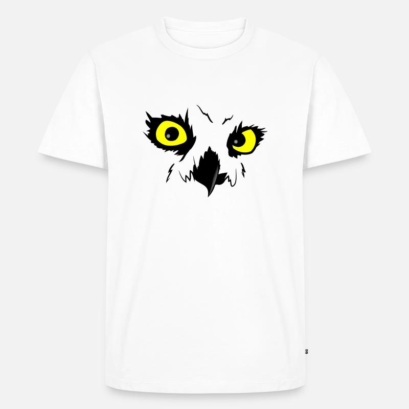 Eule - Männer Premium Bio T-Shirt - Weiß