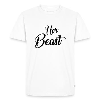 Her beauty - Men's Premium Organic T-Shirt - white - Front - Nico (187cm)