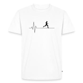 Coureur Heartbeat - T-shirt Premium bio Homme - blanc - Devant - Nico (187cm)
