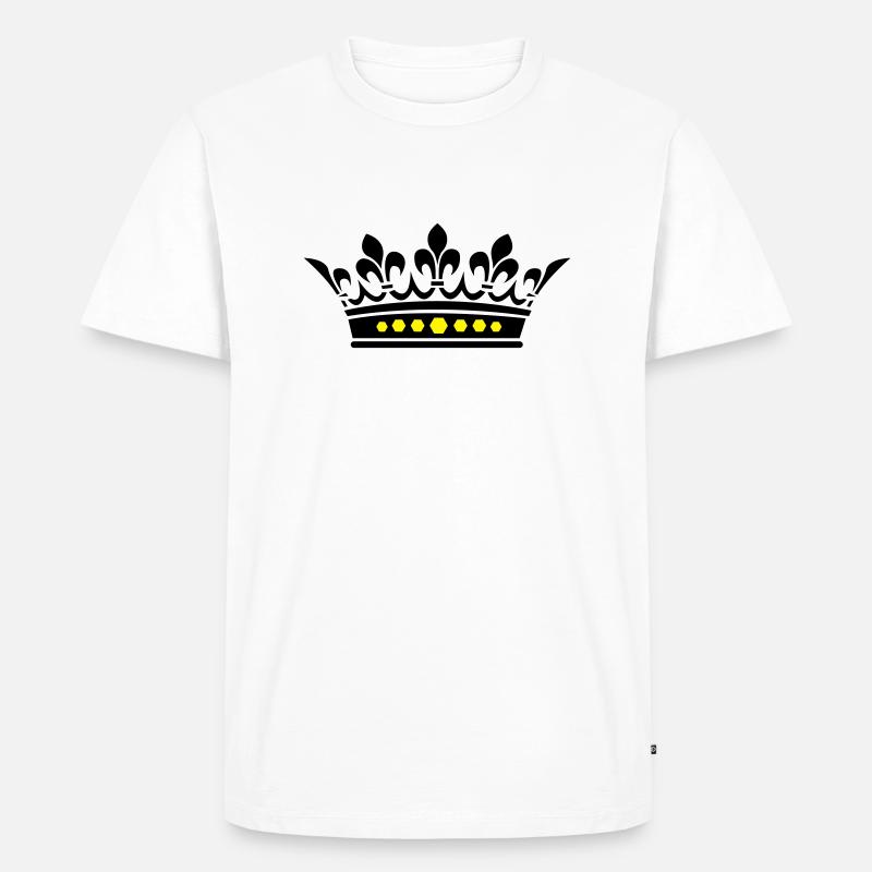 krone - Männer Premium Bio T-Shirt - Weiß