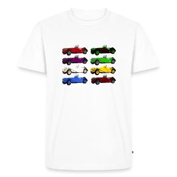 Oldtimer - Colours of cars - T-shirt Premium bio Homme - blanc - Devant - Nico (187cm)