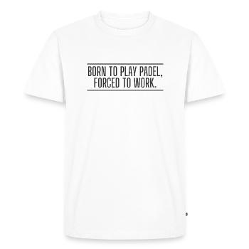Né pour jouer au padel - T-shirt Premium bio Homme - blanc - Devant - Nico (187cm)