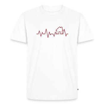 Maison de maison puls cadeau maître d’ouvrage - T-shirt Premium bio Homme - blanc - Devant - Nico (187cm)