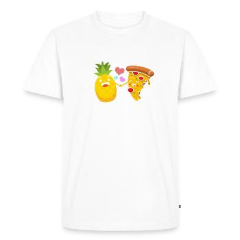 Love Is Love Pizza et Ananas - T-shirt Premium bio Homme - blanc - Devant - Nico (187cm)