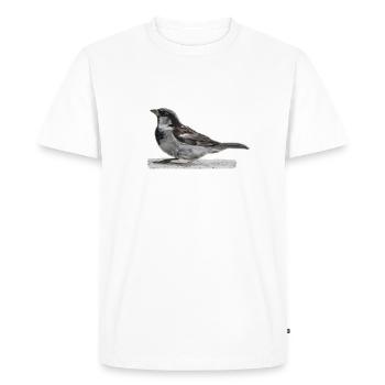Oiseau moineau - T-shirt Premium bio Homme - blanc - Devant - Nico (187cm)