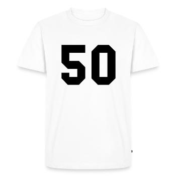 50 - Men's Premium Organic T-Shirt - white - Front - Nico (187cm)