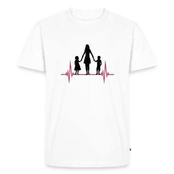 Heartbeat Maman Enfants - T-shirt Premium bio Homme - blanc - Devant - Nico (187cm)