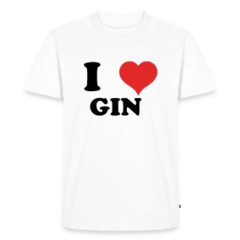 i love GIN - Men's Premium Organic T-Shirt - white - Front - Nico (187cm)