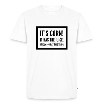 Son maïs - T-shirt Premium bio Homme - blanc - Devant - Nico (187cm)