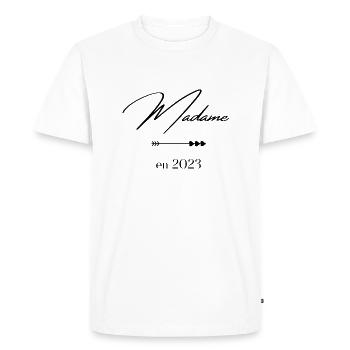 Madame en 2023 - T-shirt Premium bio Homme - blanc - Devant - Nico (187cm)
