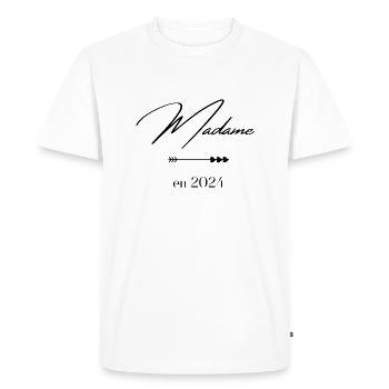 Madame en 2024 - T-shirt Premium bio Homme - blanc - Devant - Nico (187cm)