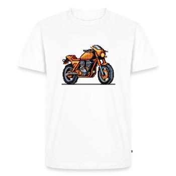 Moto comme machine de course en 16 bits - T-shirt Premium bio Homme - blanc - Devant - Nico (187cm)