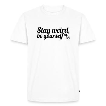 Embrassez votre étrangeté: un puzzle d’individualité - T-shirt Premium bio Homme - blanc - Devant - Nico (187cm)