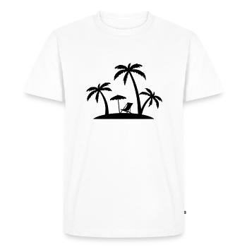 Palm Trees Island Beach Vacation Parasol - Men's Premium Organic T-Shirt - white - Front - Nico (187cm)
