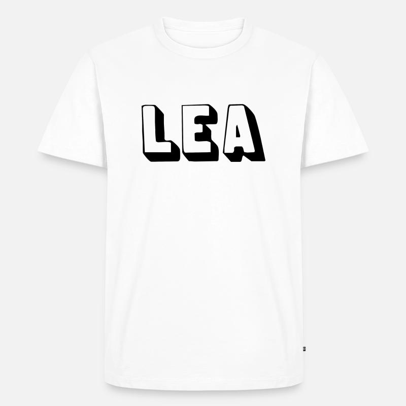 Name - Lea - Männer Premium Bio T-Shirt - Weiß