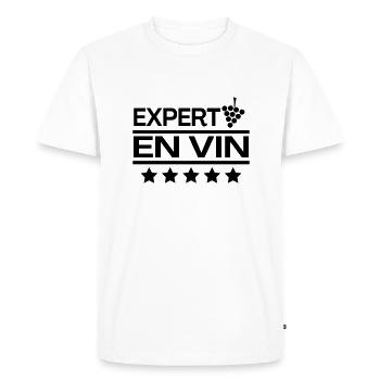 Expert en Vin - T-shirt Premium bio Homme - blanc - Devant - Nico (187cm)